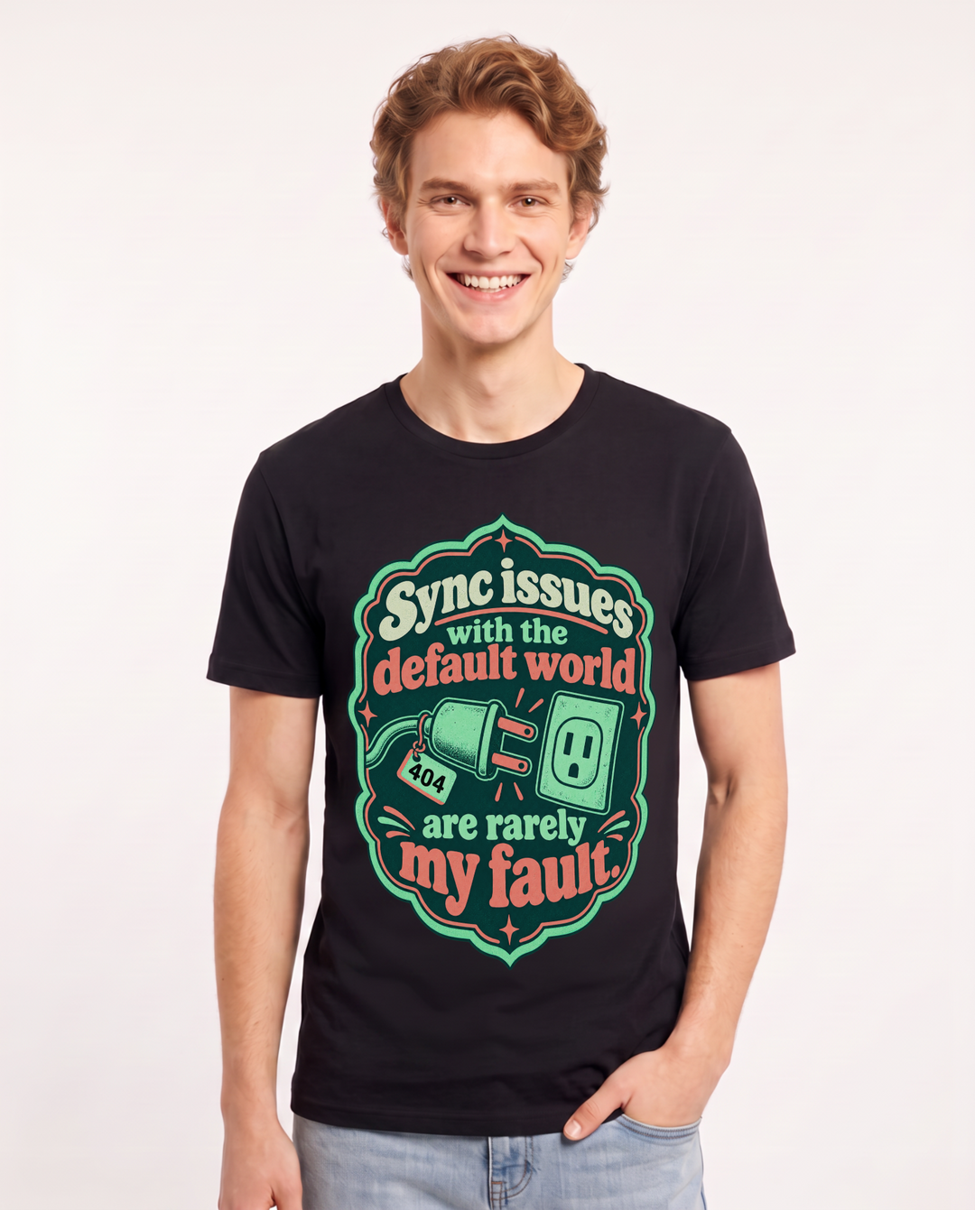 Neurodiversity Black T-Shirt for Men – Everyday Expression Graphic Tee product image 3