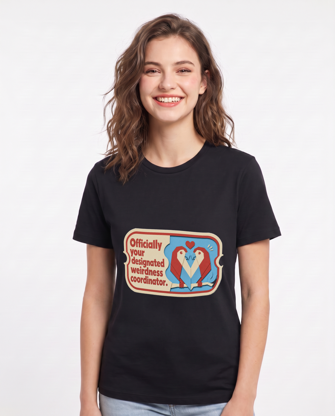 Couples Women's Black T-Shirt - Officially your designated weirdness product image 1
