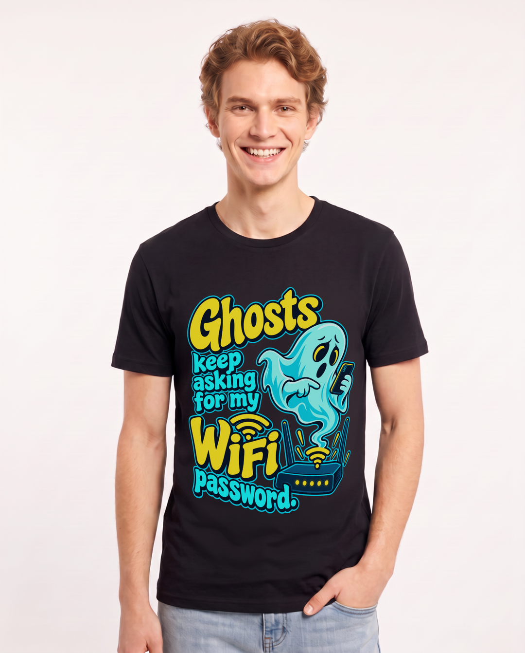 Halloween Black T-Shirt for Men – Halloween Theme Graphic Tee product image 3