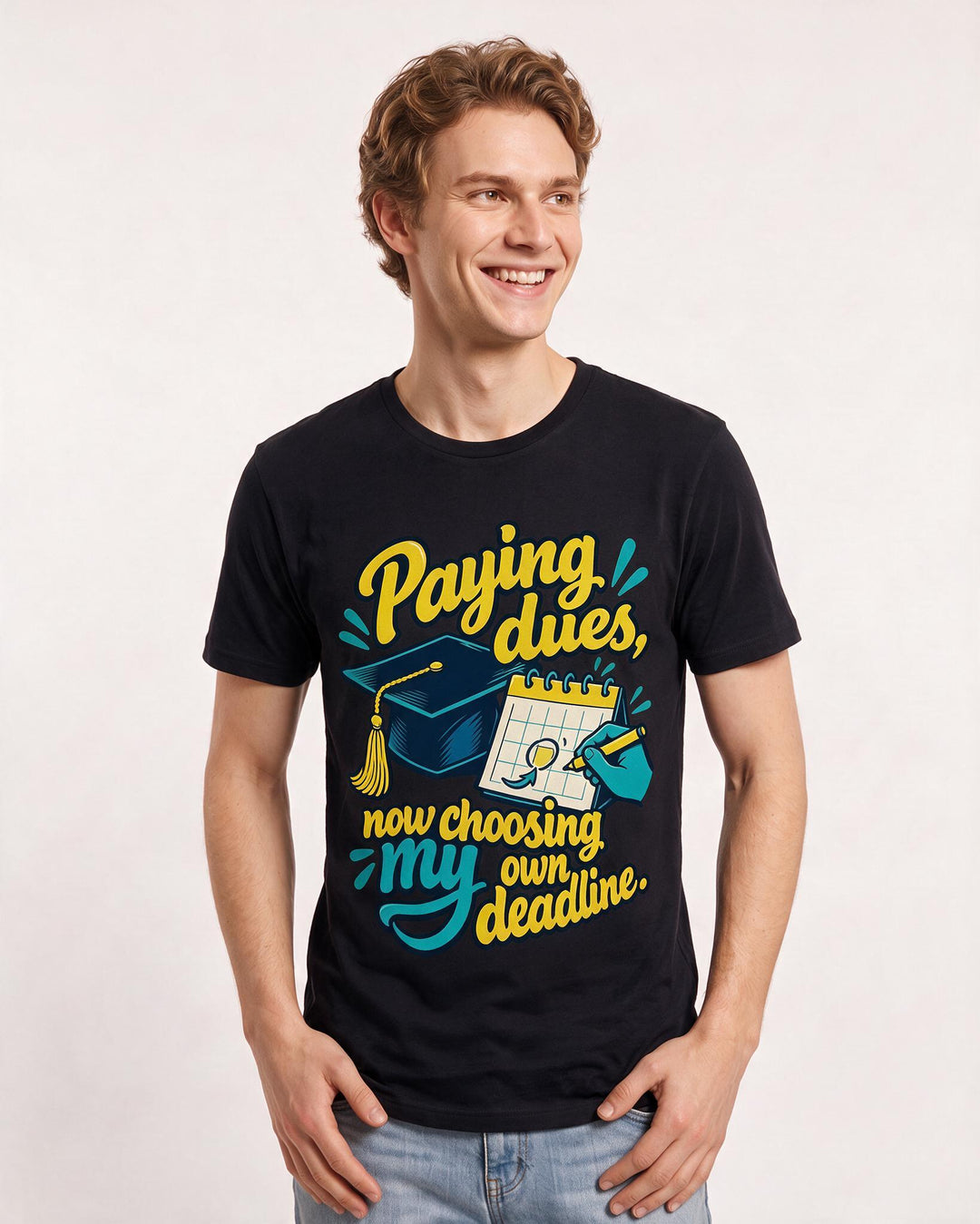 Graduation Black T-Shirt for Men – Everyday Expression Graphic Tee product image 1