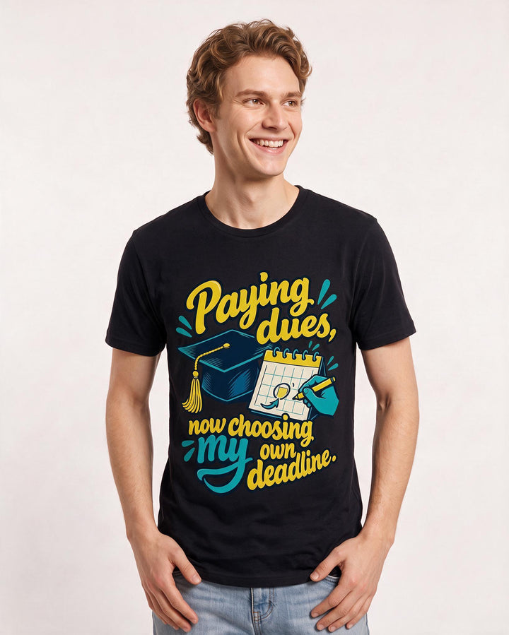 Graduation Black T-Shirt for Men – Everyday Expression Graphic Tee product image 1