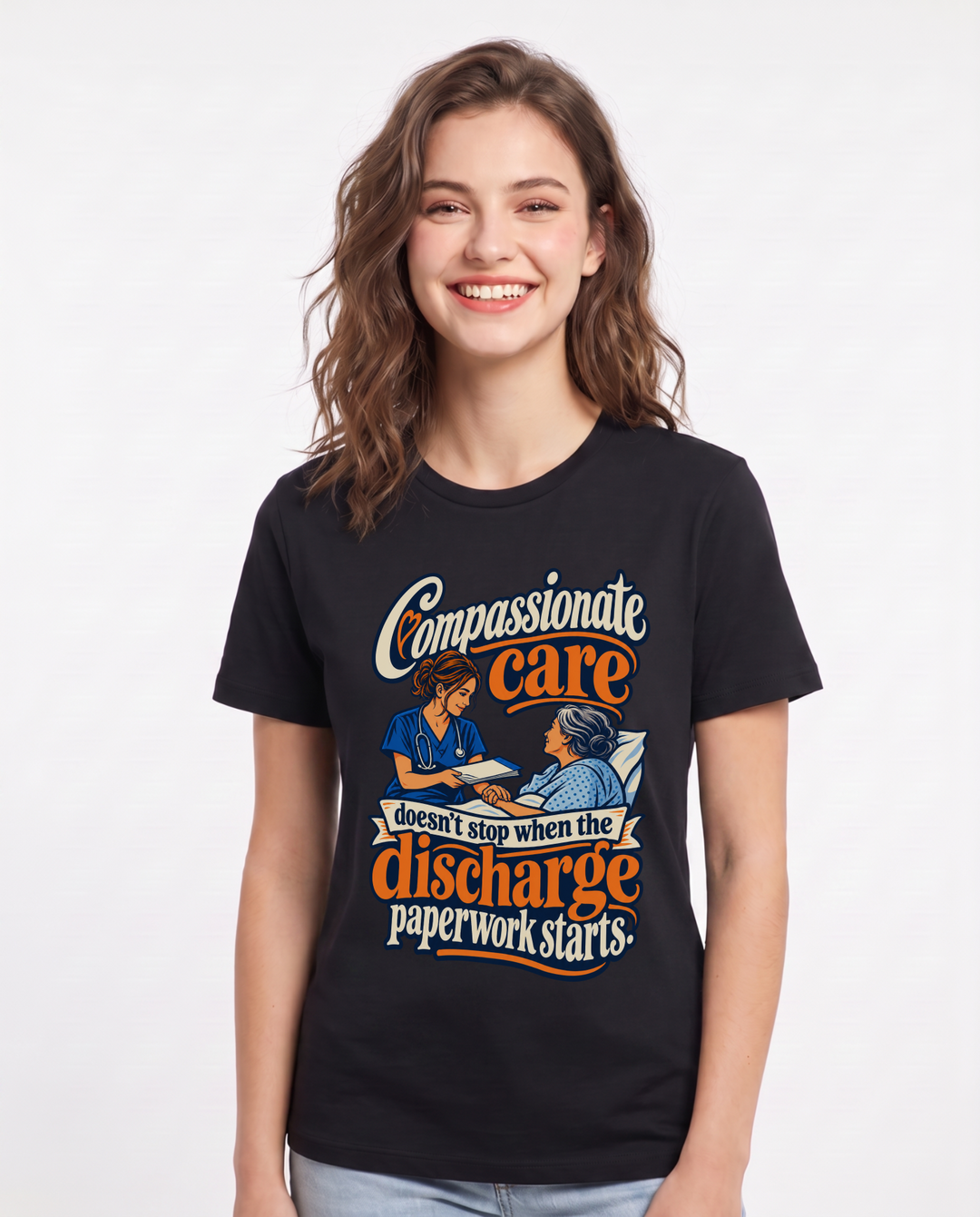 Nurse Black T-Shirt for Women – Nursing Life Graphic Tee product image 3