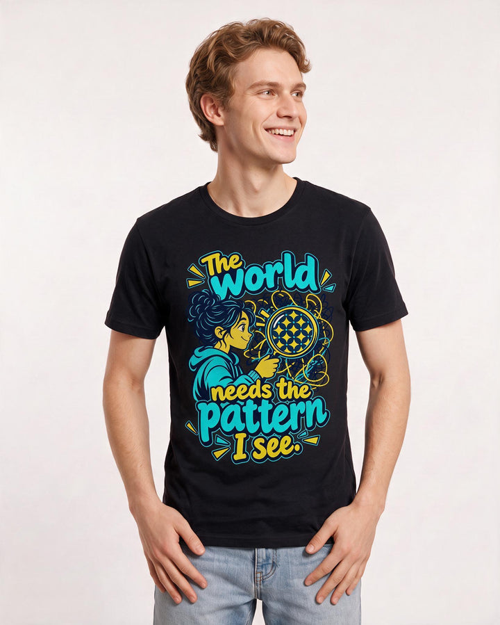 Neurodiversity Black T-Shirt for Men – Everyday Expression Graphic Tee product image 1