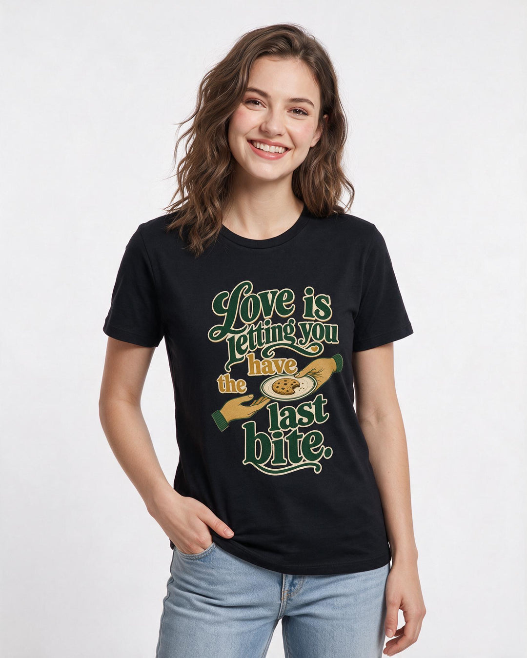 Couples Black T-Shirt for Women – Everyday Expression Graphic Tee product image 1
