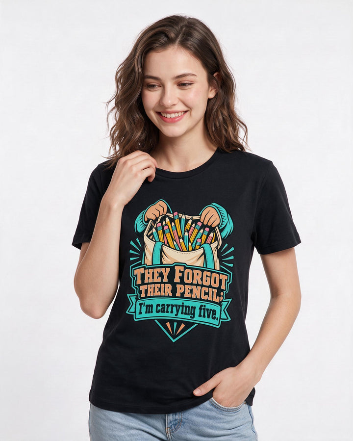 Teacher Black T-Shirt for Women – Everyday Expression Graphic Tee product image 1