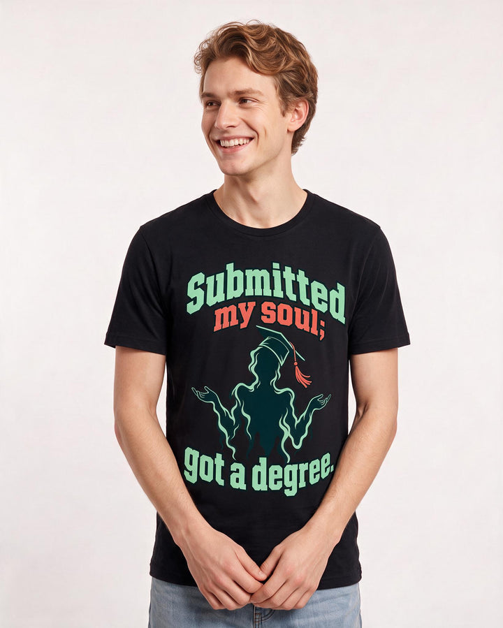 Graduation Black T-Shirt for Men – Everyday Expression Graphic Tee product image 1