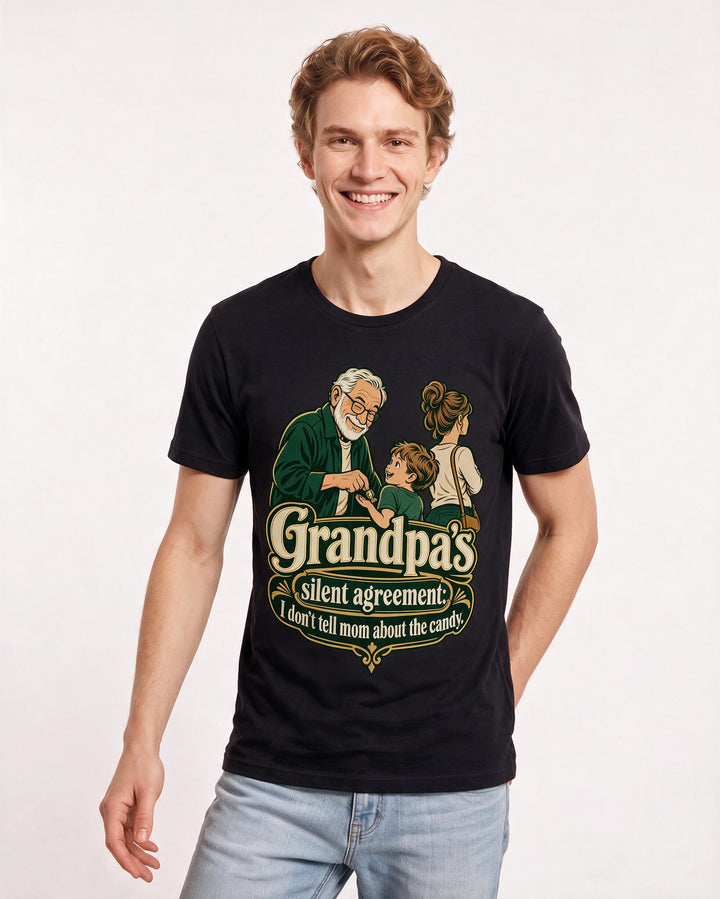 Grandparent Black T-Shirt for Men – Everyday Expression Graphic Tee product image 1