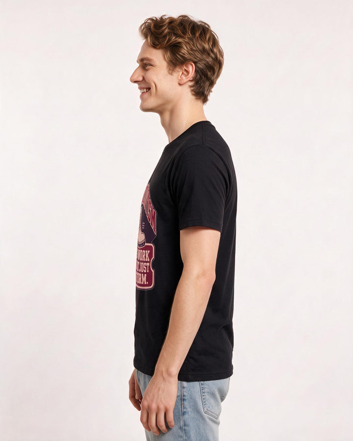 Graphic Men's Black T-Shirt - My patriotism wears work boots, not just product image 2