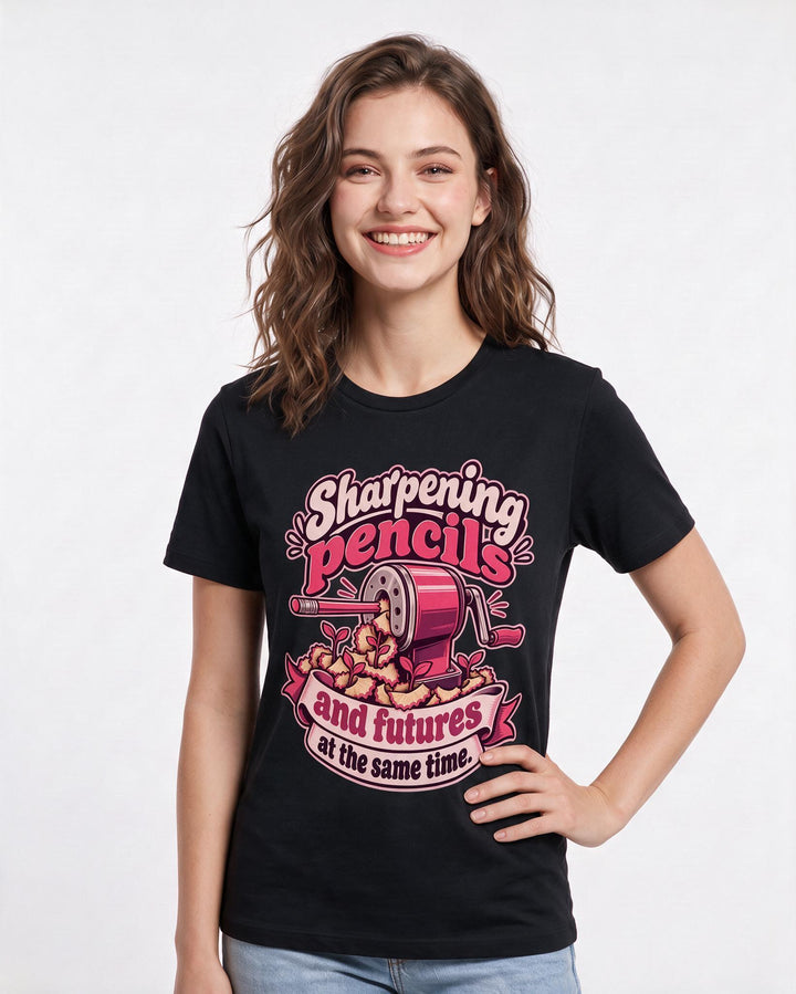 Teacher Black T-Shirt for Women – Everyday Expression Graphic Tee product image 1