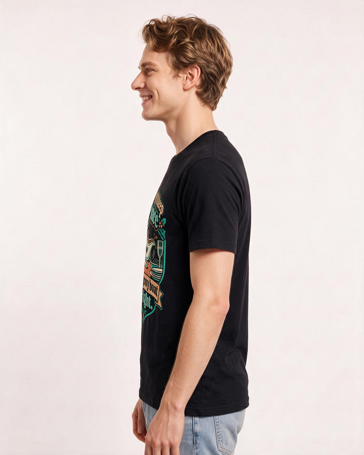 Christmas Black T-Shirt for Men – Holiday Theme Graphic Tee product image 2