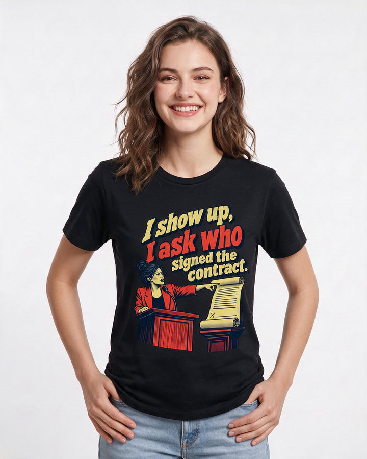 Political Statement Black T-Shirt for Women – Everyday Expression Graphic Tee product image 1