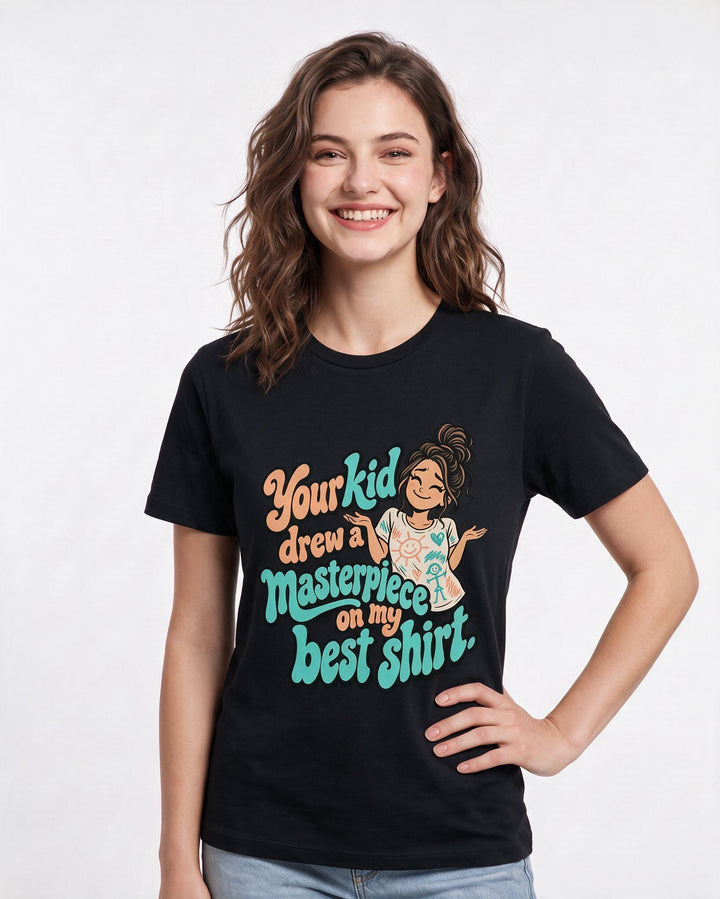 Teacher Black T-Shirt for Women – Everyday Expression Graphic Tee product image 1