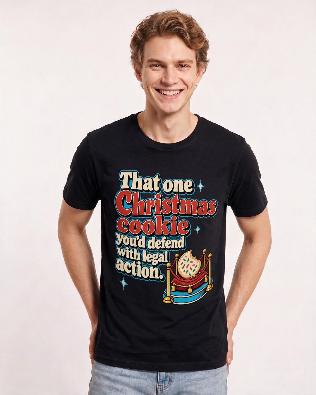 Christmas Black T-Shirt for Men – Holiday Theme Graphic Tee product image 1