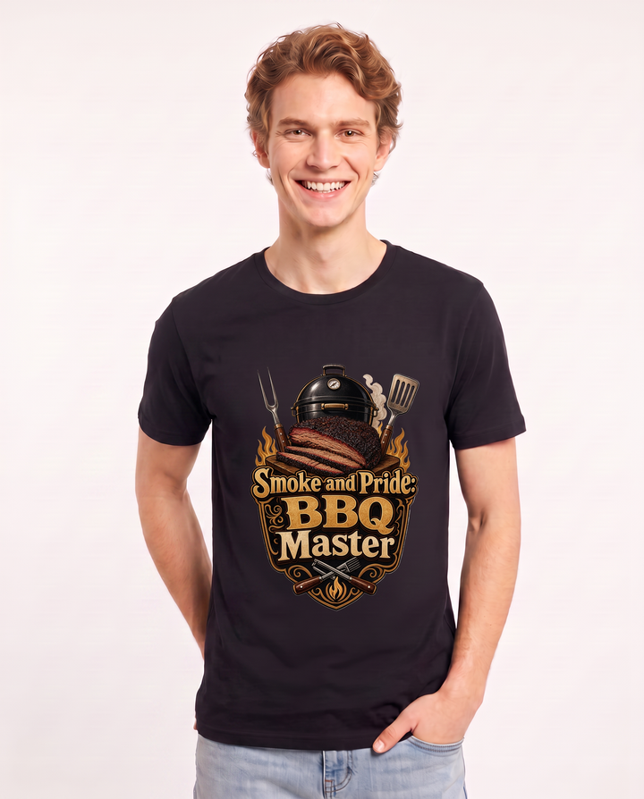 Smoke and Pride: BBQ Master Men's Black T-Shirt product image 1