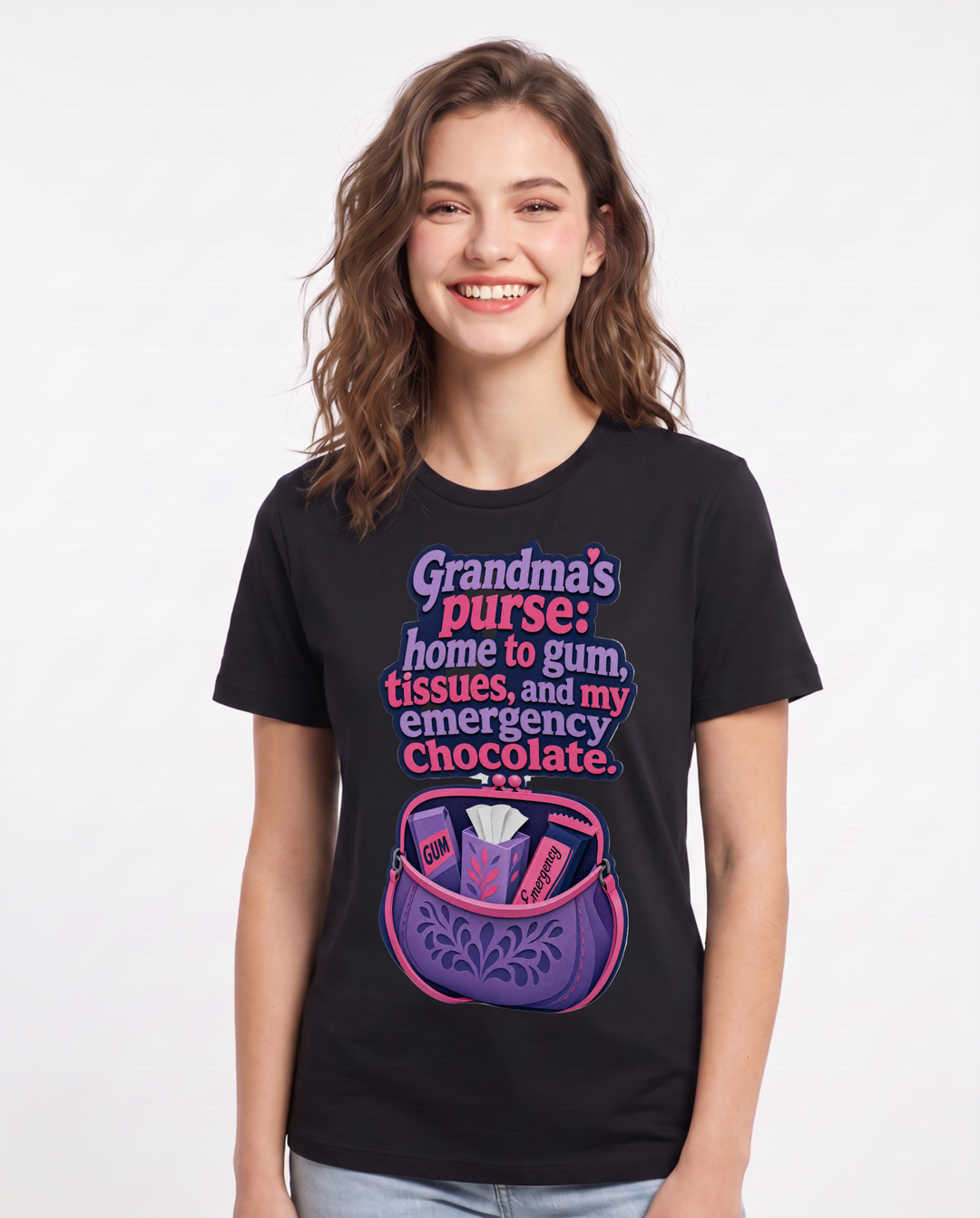 Grandparent Black T-Shirt for Women – Everyday Expression Graphic Tee product image 3