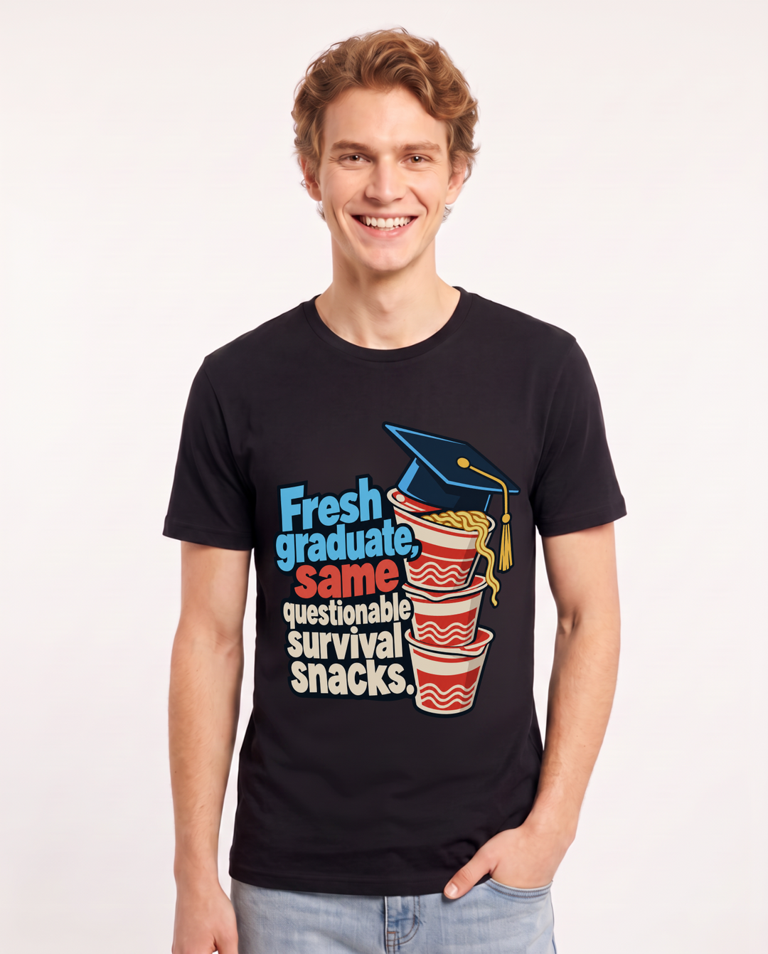 Graduation Black T-Shirt for Men – Everyday Expression Graphic Tee product image 3