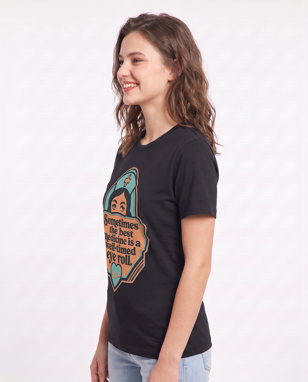 Nurse Gift Women's Black T-Shirt - Sometimes the best medicine is a product image 2