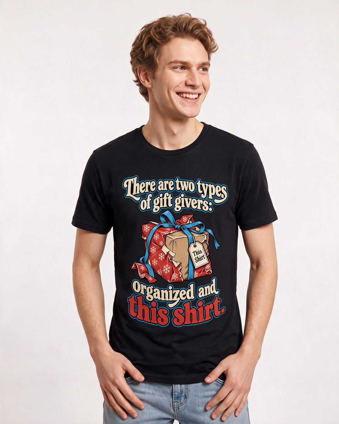 Christmas Black T-Shirt for Men – Holiday Theme Graphic Tee product image 1