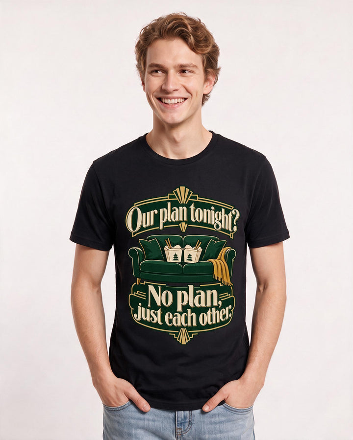 Couples Black T-Shirt for Men – Everyday Expression Graphic Tee product image 1