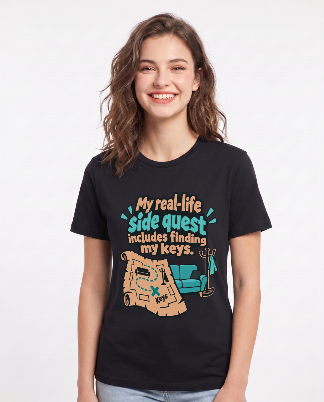 Gaming Black T-Shirt for Women – Game Night Graphic Tee product image 3