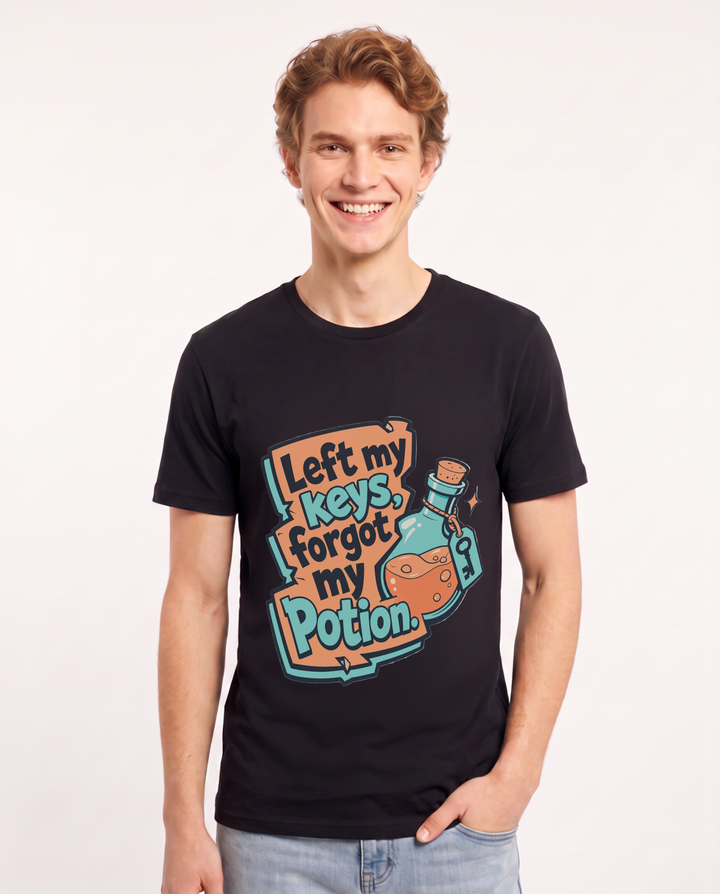 Gaming Men's Black T-Shirt - Left my keys, forgot my potion. product image 1