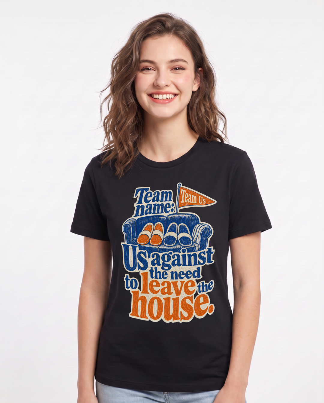 Couples Black T-Shirt for Women – Everyday Expression Graphic Tee product image 1