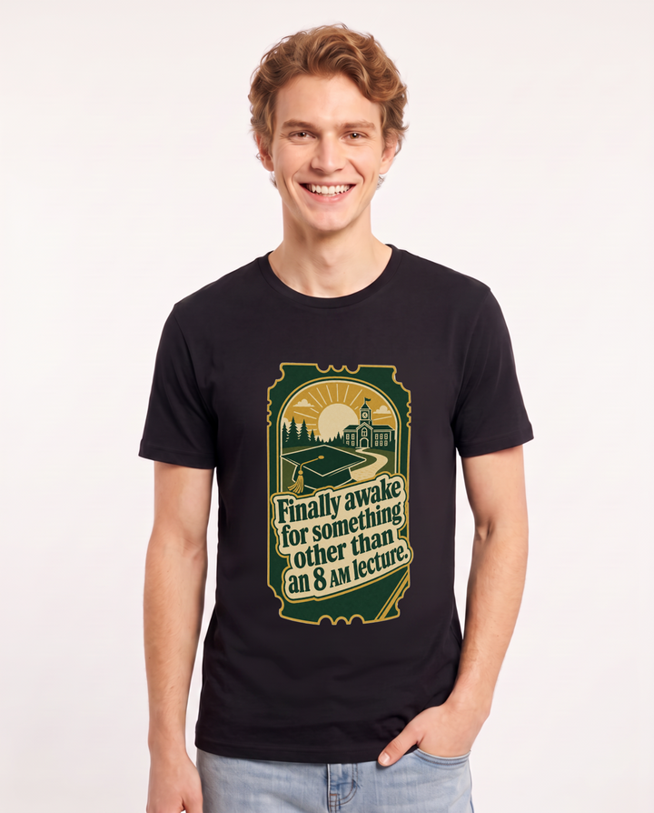Graduation Gift Men's Black T-Shirt - Finally awake for something product image 1