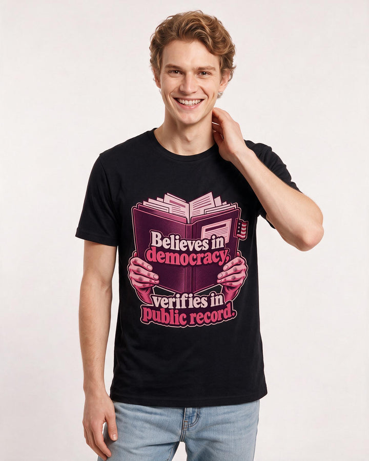 Political Statement Black T-Shirt for Men – Everyday Expression Graphic Tee product image 1