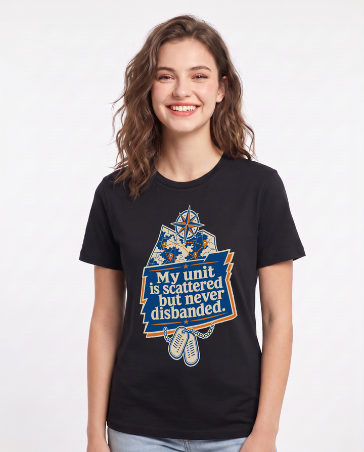 Graphic Women's Black T-Shirt - My unit is scattered but never product image 1
