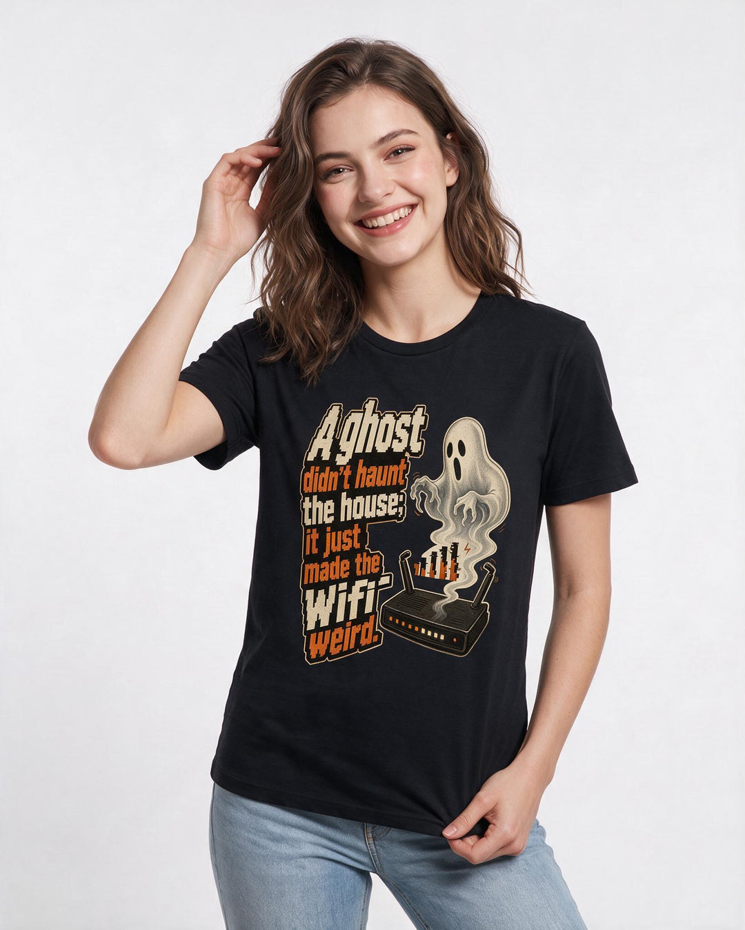 Halloween Black T-Shirt for Women – Halloween Theme Graphic Tee product image 1