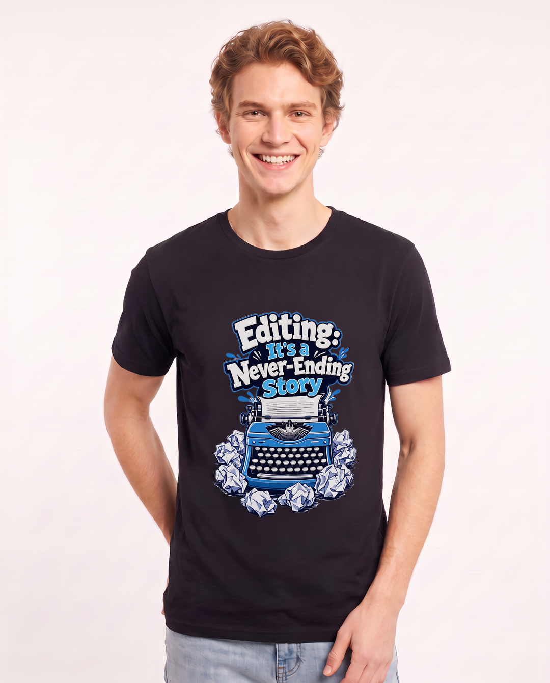 Editing: It's a Never-Ending Story Men's Black T-Shirt product image 1