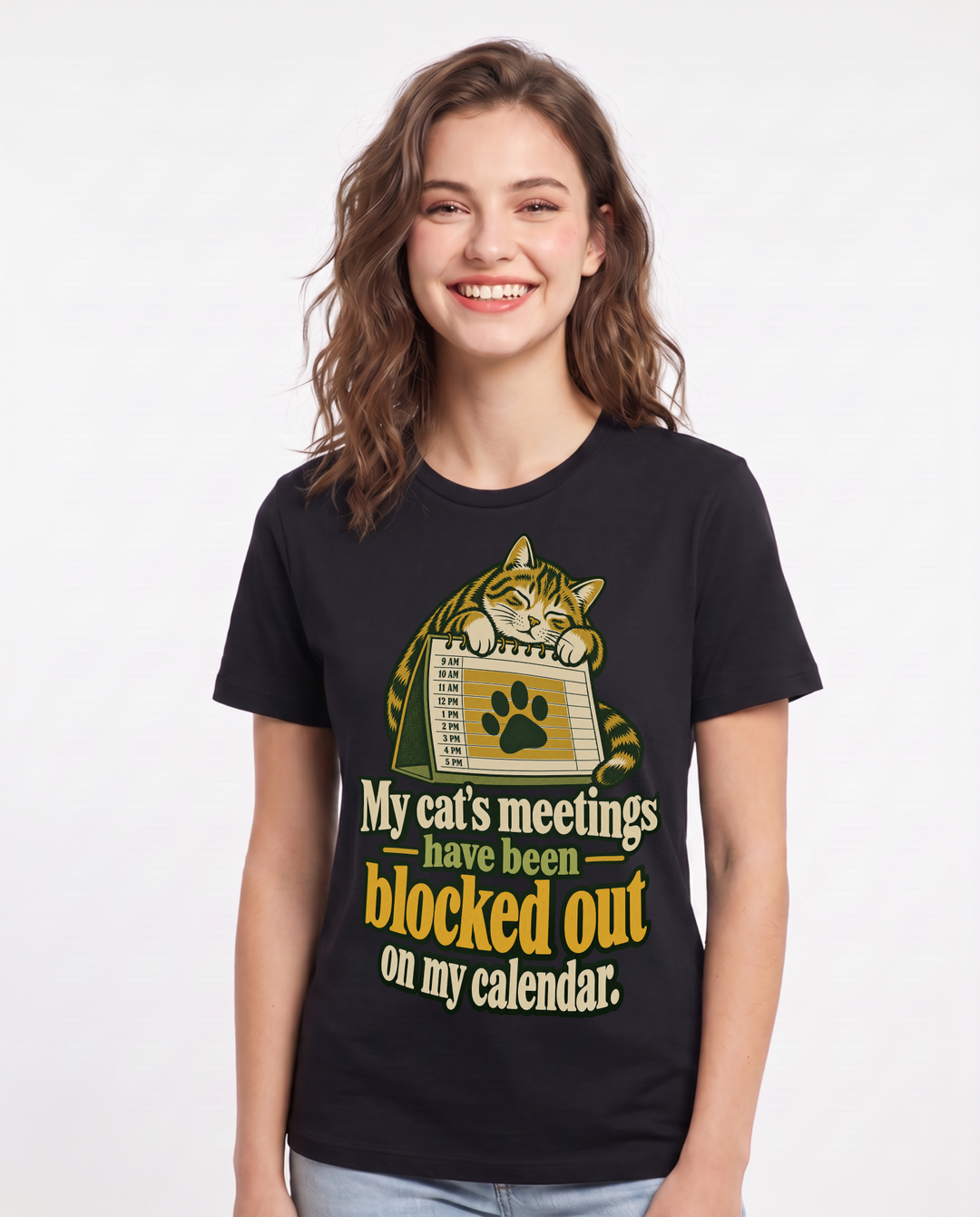 Cat Lover Black T-Shirt for Women – Everyday Expression Graphic Tee product image 3