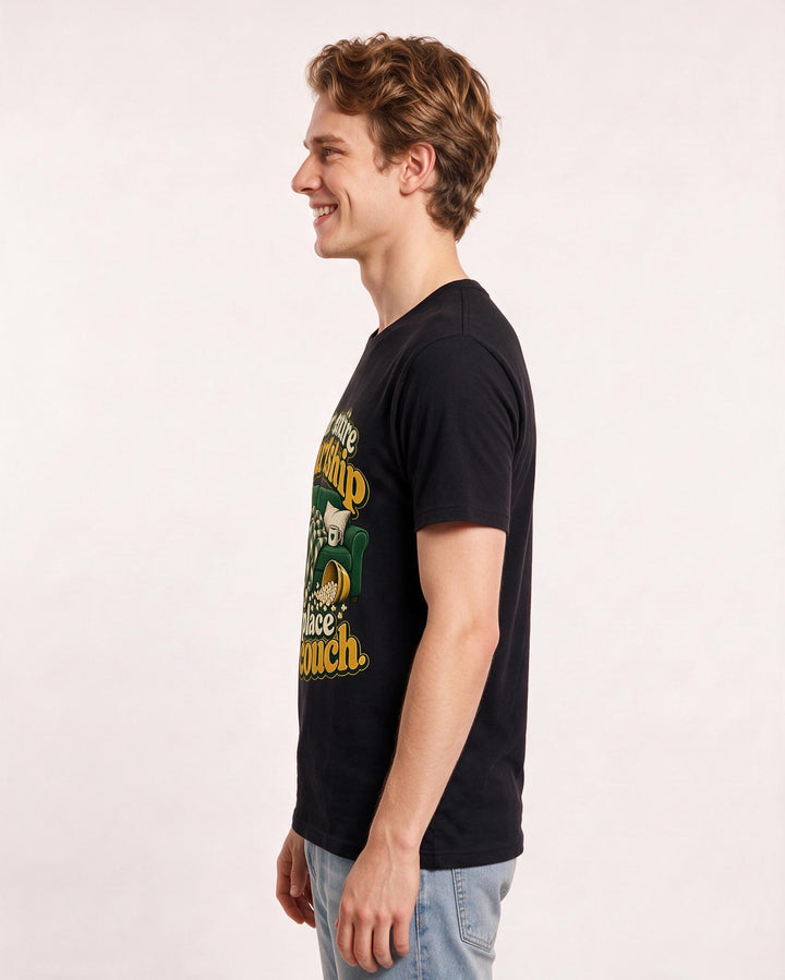 Couples Black T-Shirt for Men – Everyday Expression Graphic Tee product image 2