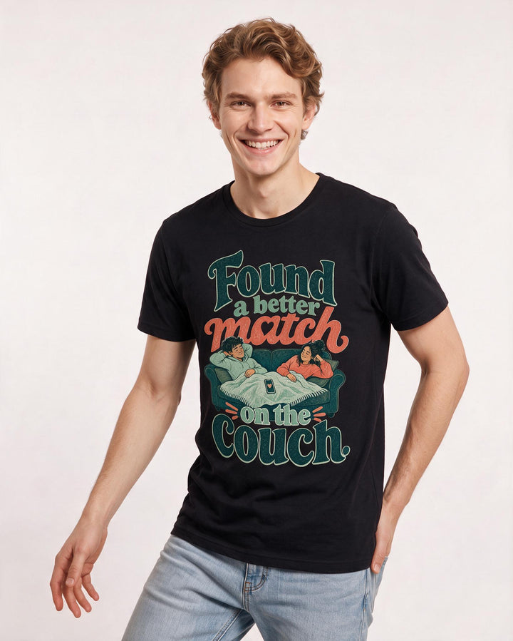 Couples Black T-Shirt for Men – Everyday Expression Graphic Tee product image 1