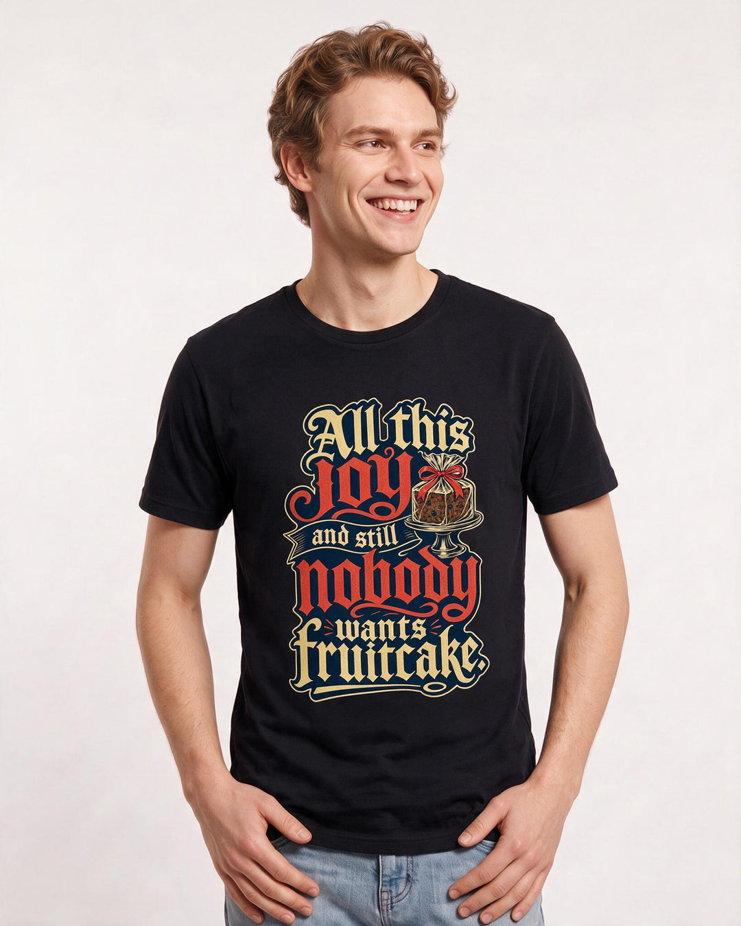 Christmas Black T-Shirt for Men – Holiday Theme Graphic Tee product image 3