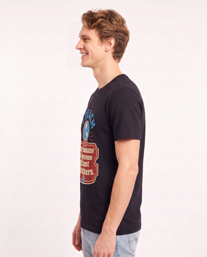 Teacher Gift Men's Black T-Shirt - I teach tiny humans to become giant product image 2