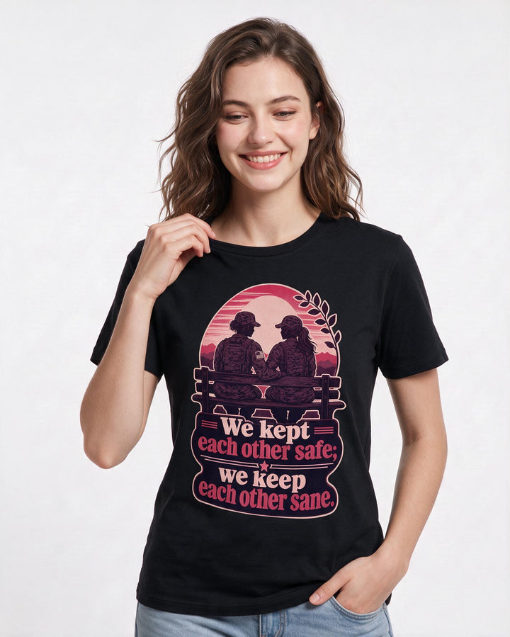 Veteran Women's Black T-Shirt – We kept each other safe; we keep each other sane. product image 3