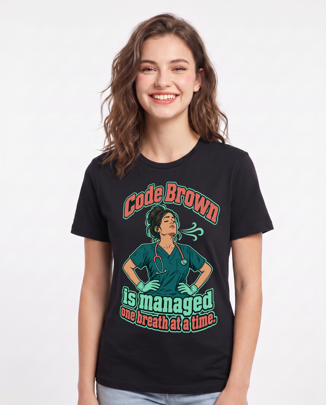 Nurse Black T-Shirt for Women – Nursing Life Graphic Tee product image 3