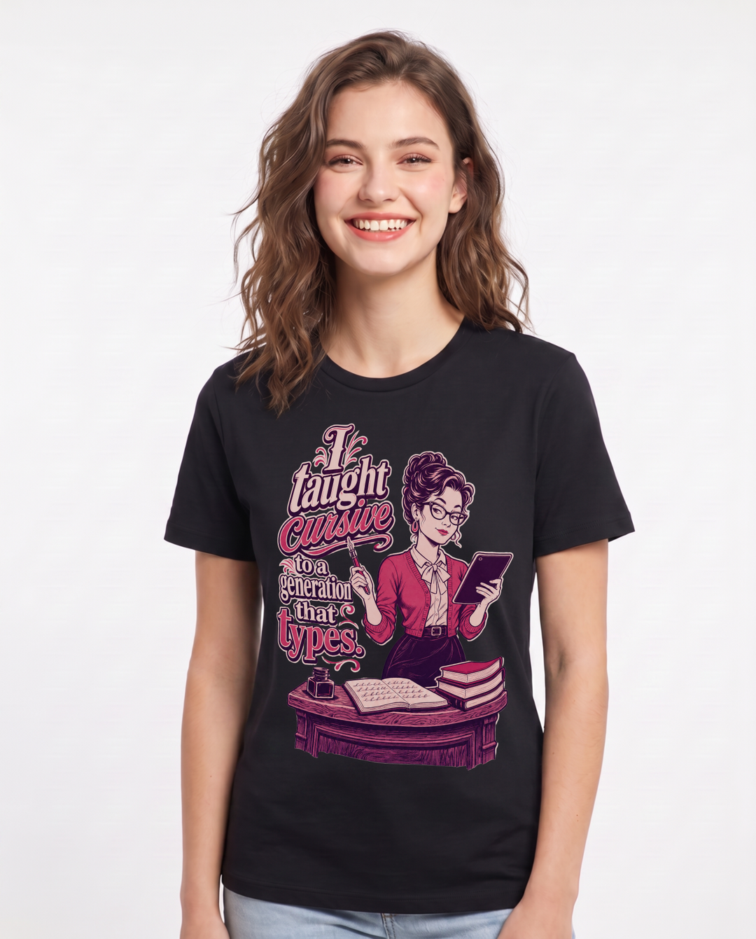 Teacher Black T-Shirt for Women – Everyday Expression Graphic Tee product image 3