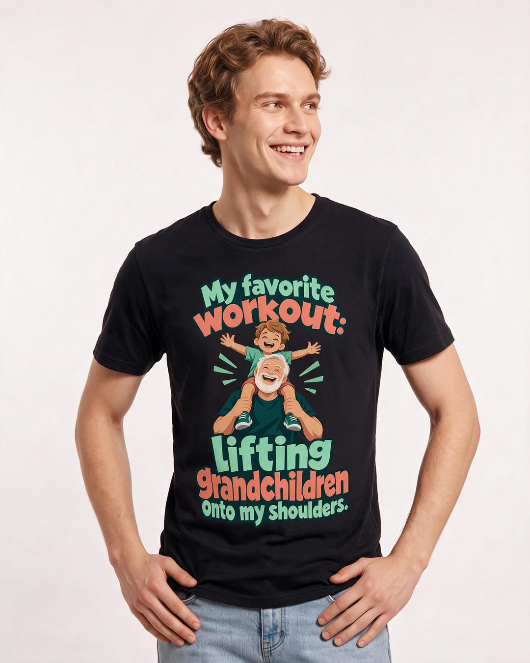 Grandparent Black T-Shirt for Men – Everyday Expression Graphic Tee product image 1
