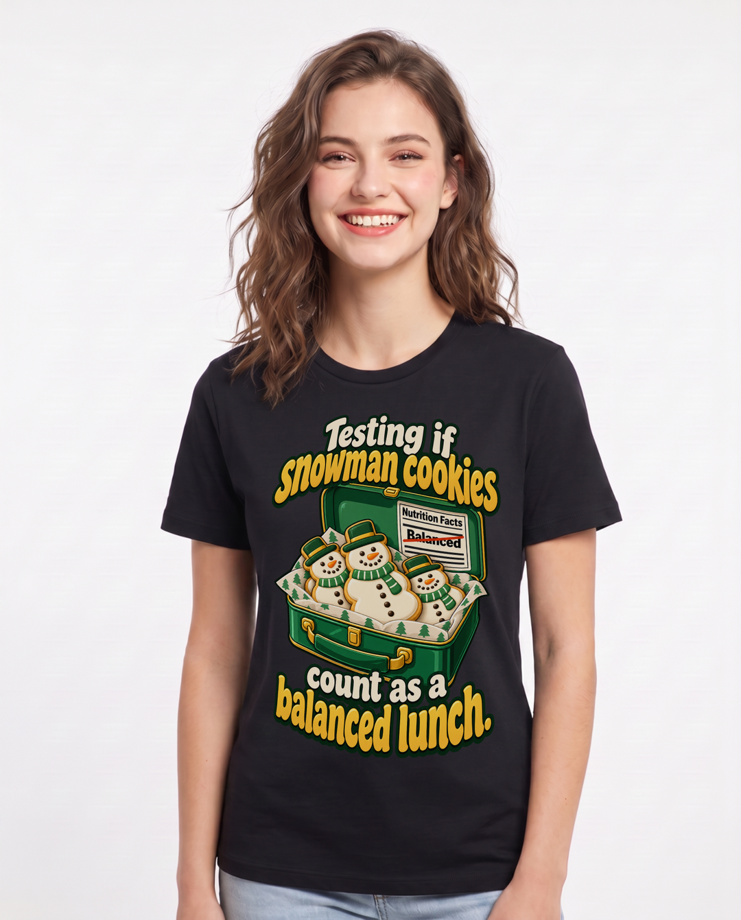 Christmas Black T-Shirt for Women – Holiday Theme Graphic Tee product image 3