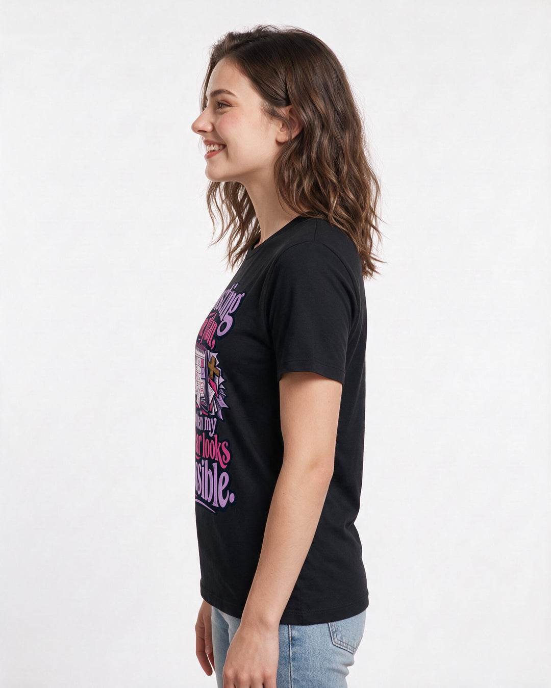 Christian Faith Black T-Shirt for Women – Everyday Expression Graphic Tee product image 2