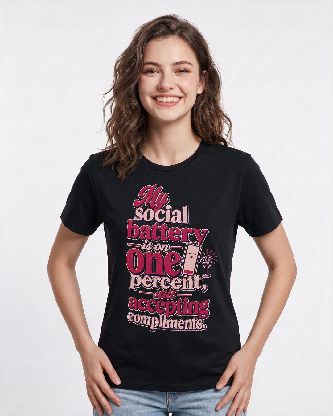 Meme Black T-Shirt for Women – Everyday Expression Graphic Tee product image 1