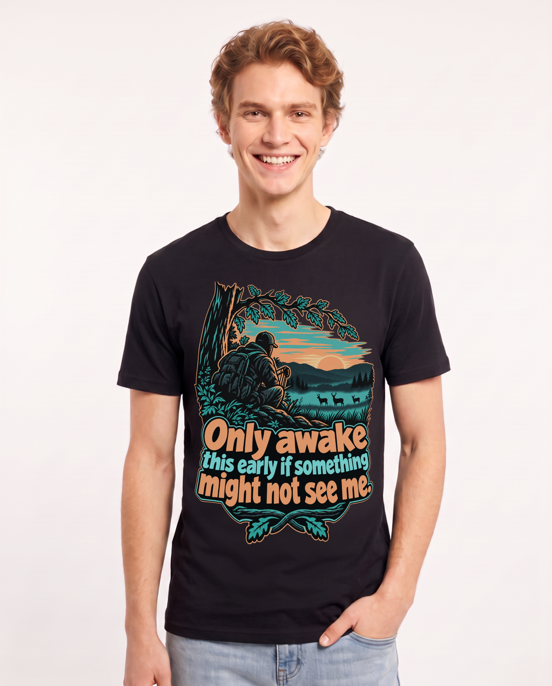 Hunting Black T-Shirt for Men – Everyday Expression Graphic Tee product image 3