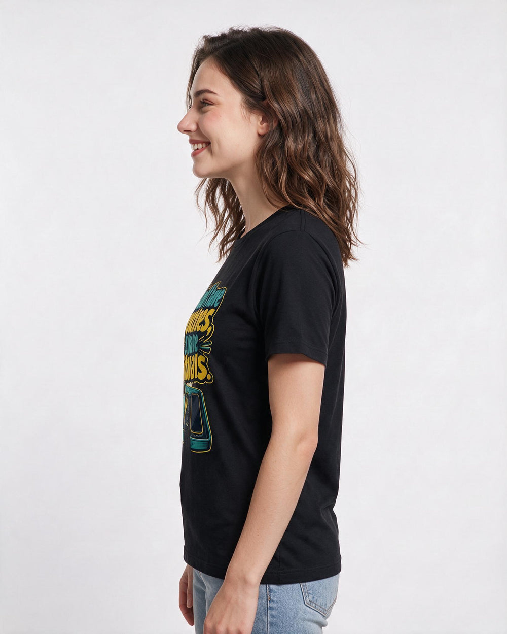 Neurodiversity Women's Black T-Shirt – I don't have routines, I have rituals. product image 2