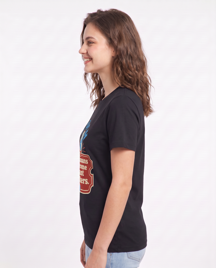 Teacher Gift Women's Black T-Shirt - I teach tiny humans to become product image 2
