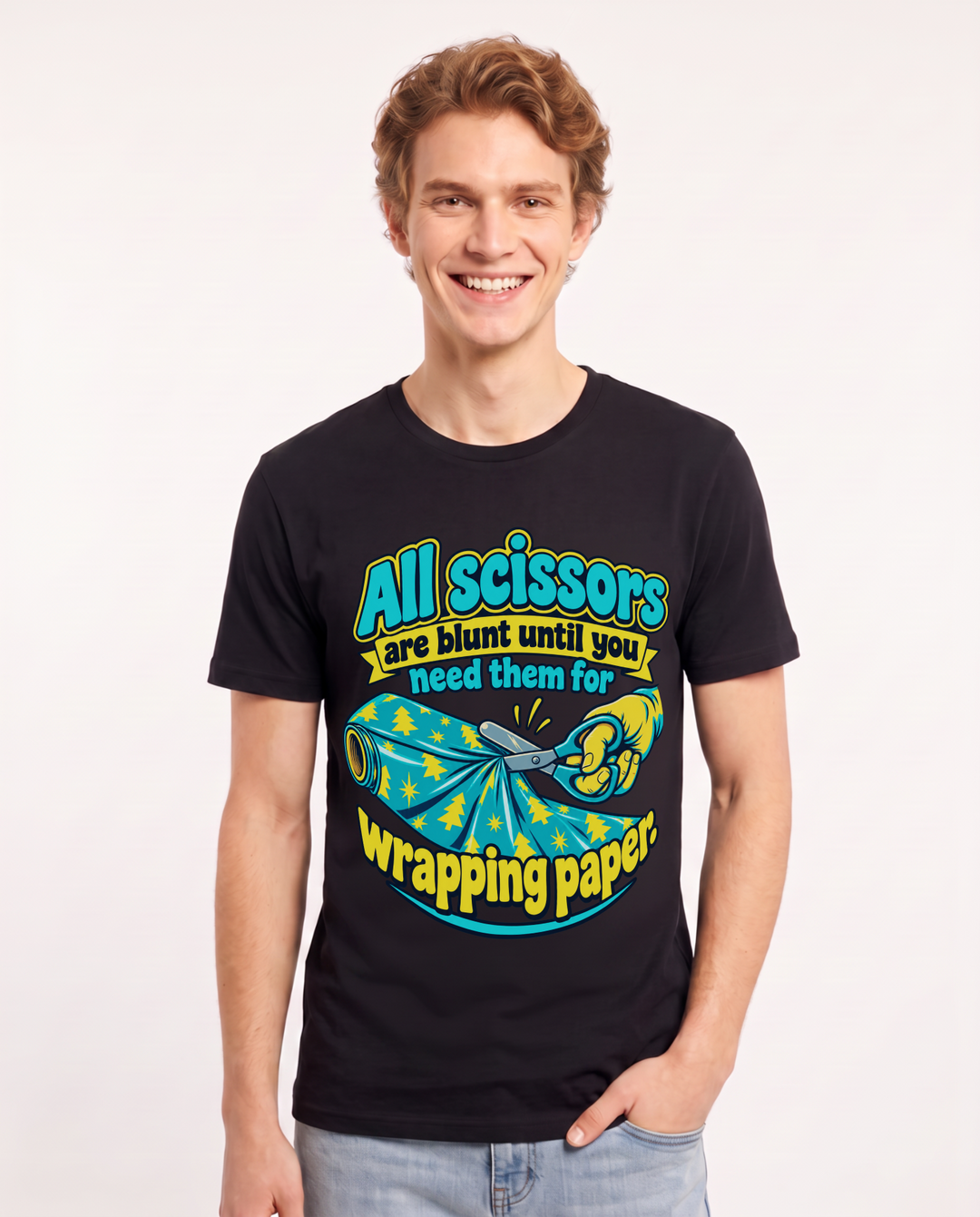 Christmas Black T-Shirt for Men – Holiday Theme Graphic Tee product image 3