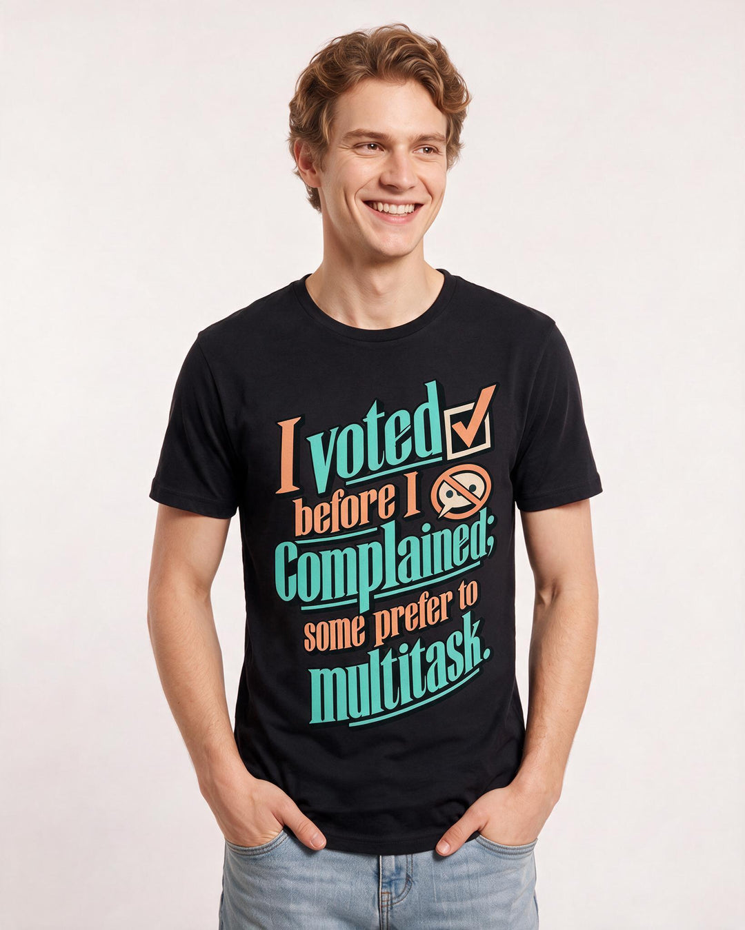 Political Statement Black T-Shirt for Men – Everyday Expression Graphic Tee product image 1