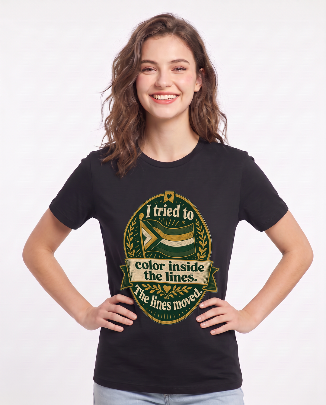 Graphic Women's Black T-Shirt - I tried to color inside the lines. The product image 3