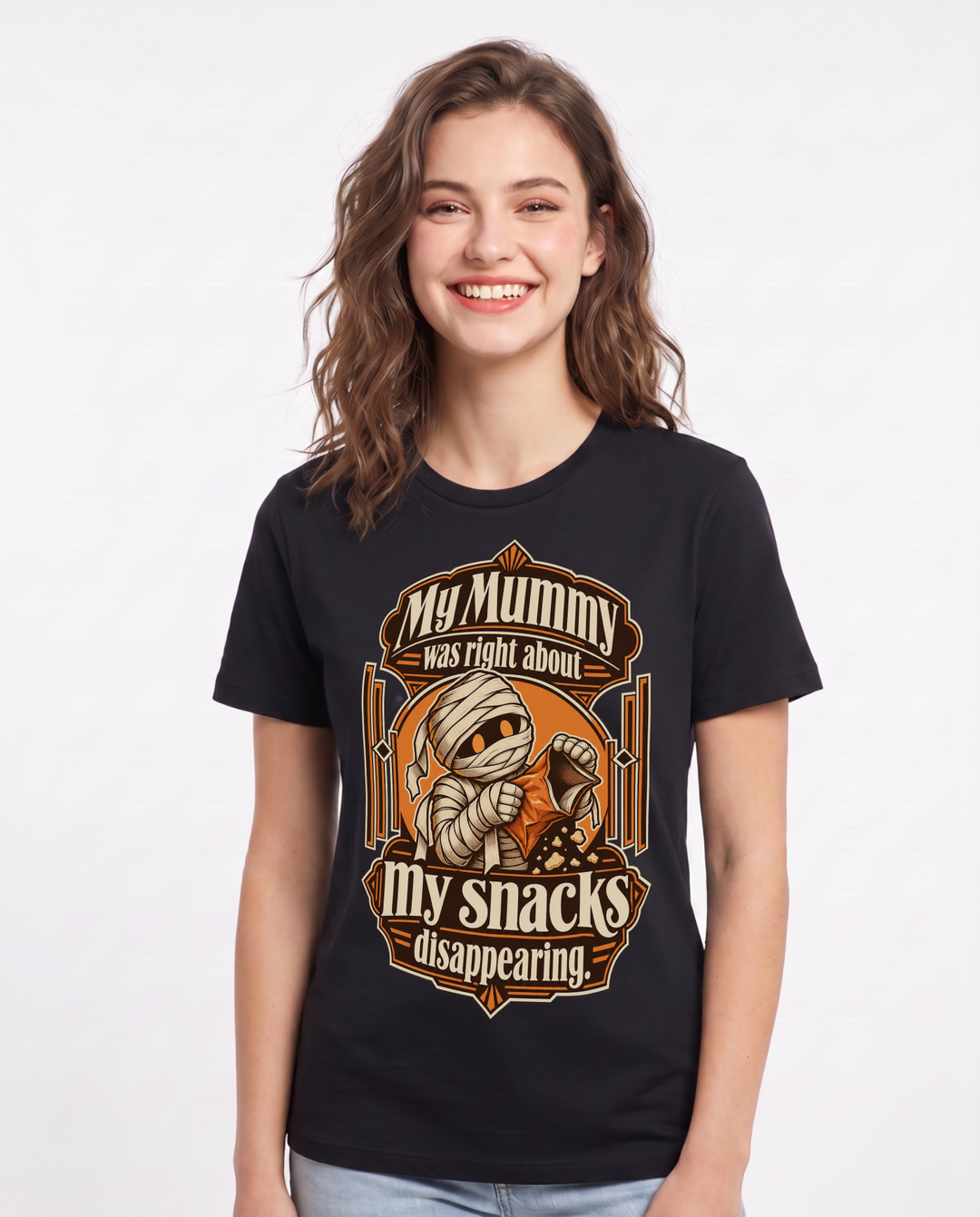 Halloween Black T-Shirt for Women – Halloween Theme Graphic Tee product image 3